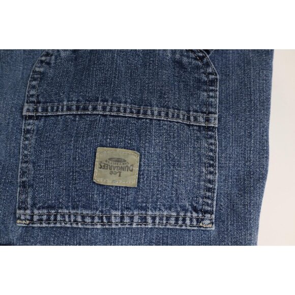Vintage Lee Mens Size 32x30 Faded Wide Leg Dungaree Denim Jeans Blue Cotton - Picture 12 of 12